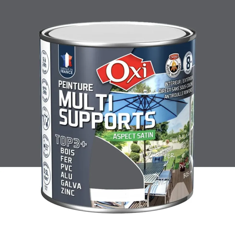 Peinture Multi-Supports Top3+ OXI Gris beige Satin