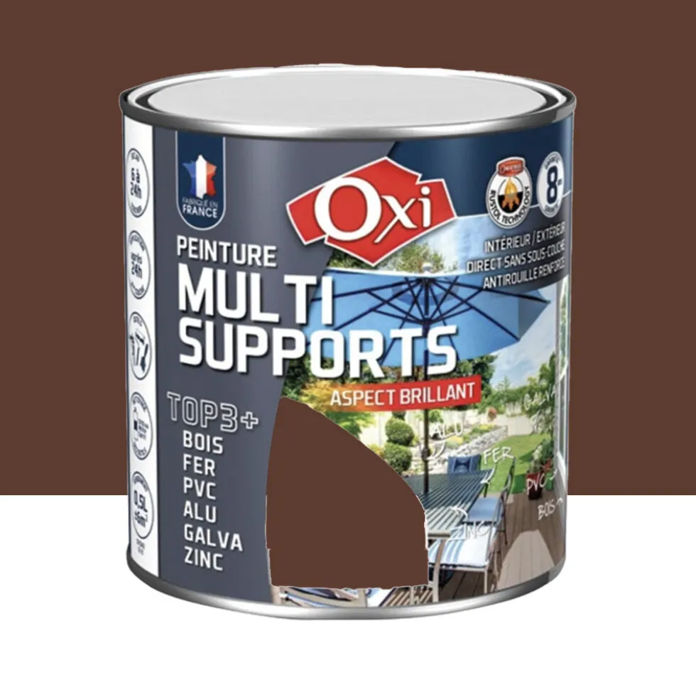 Peinture Multi-Supports Top3+ OXI Brun Brillant