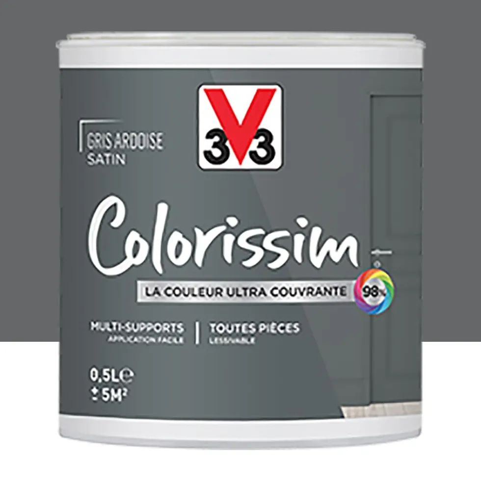 Peinture Multi-supports V33 Colorissim Satin Gris Ardoise