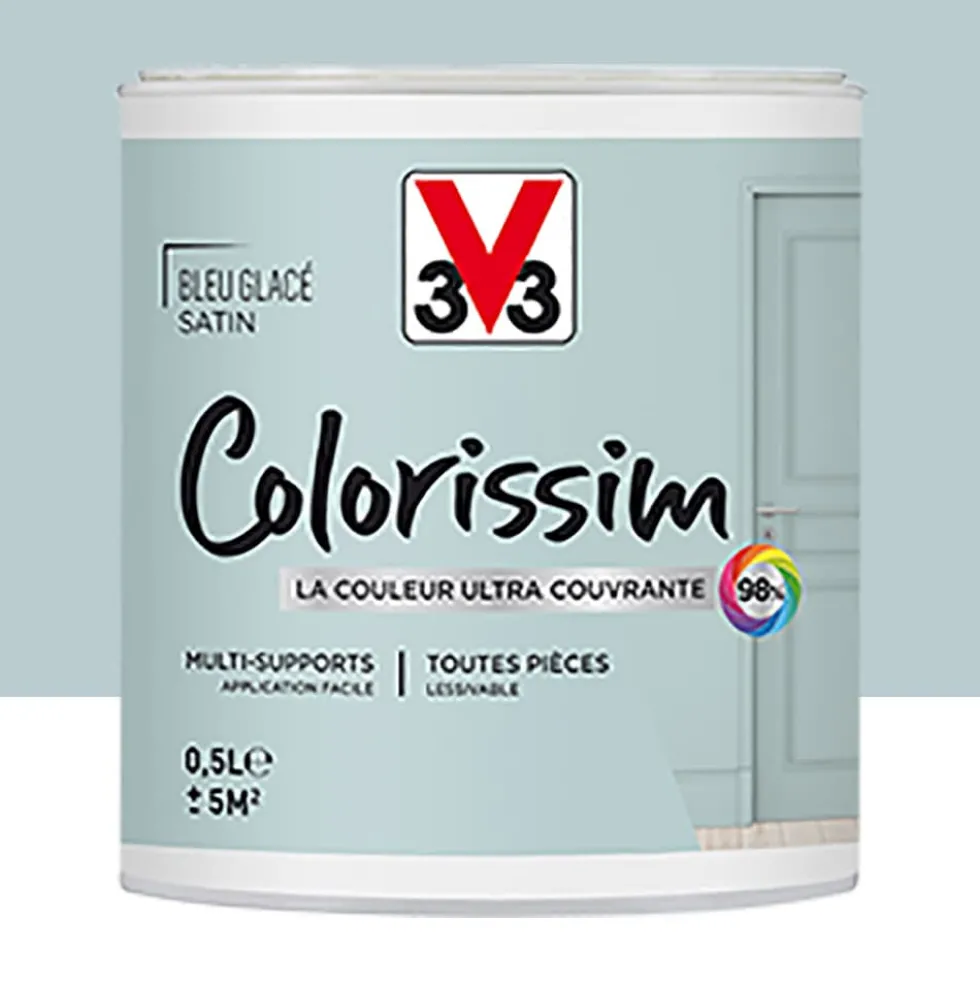 Peinture Multi-supports V33 Colorissim Satin Bleu glacé