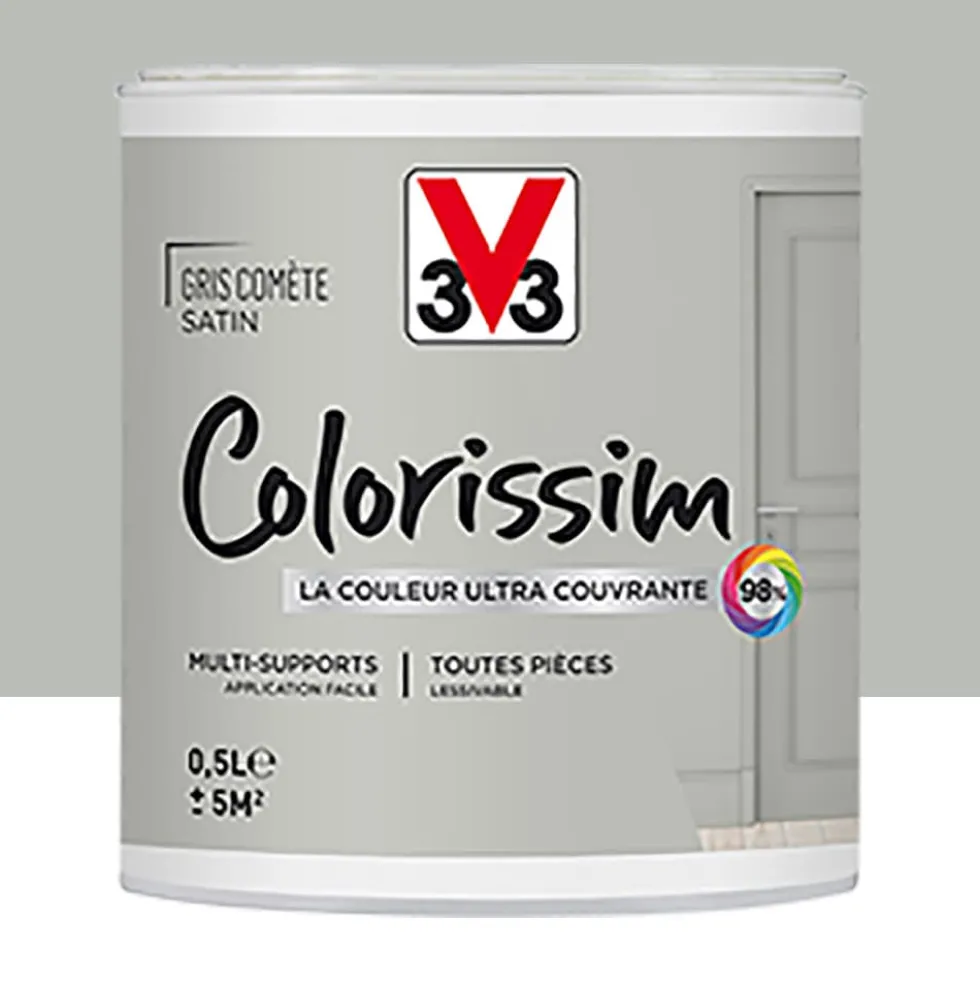 Peinture Multi-supports V33 Colorissim Satin Gris comète