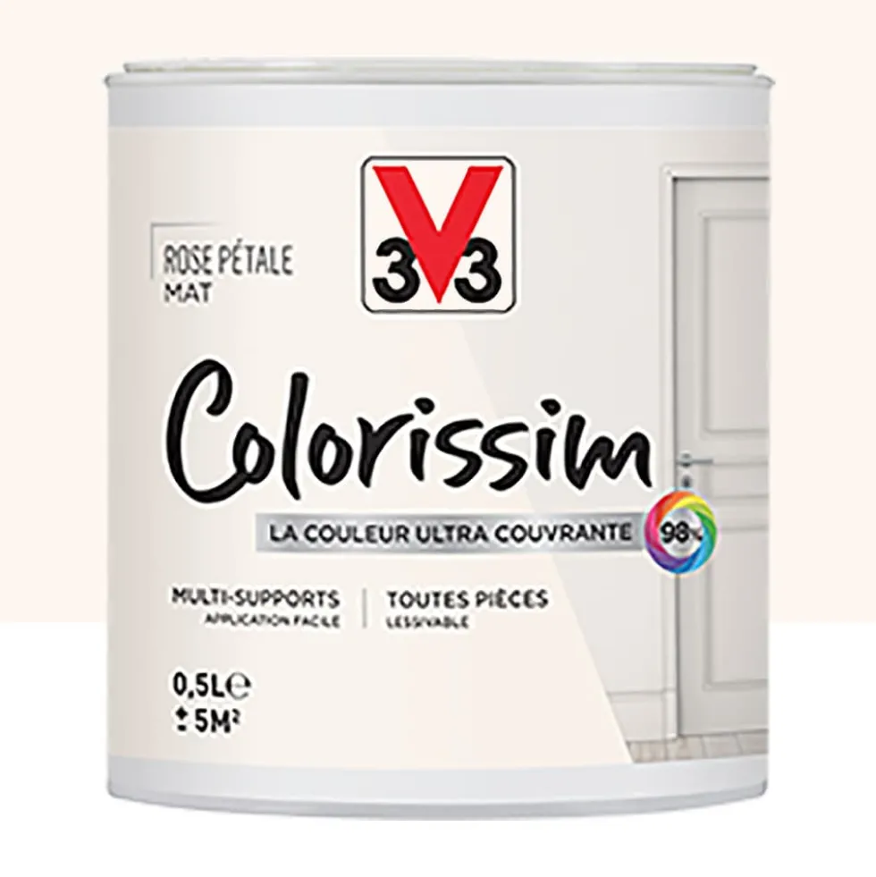 Peinture Multi-supports V33 Colorissim Mat Rose pétale
