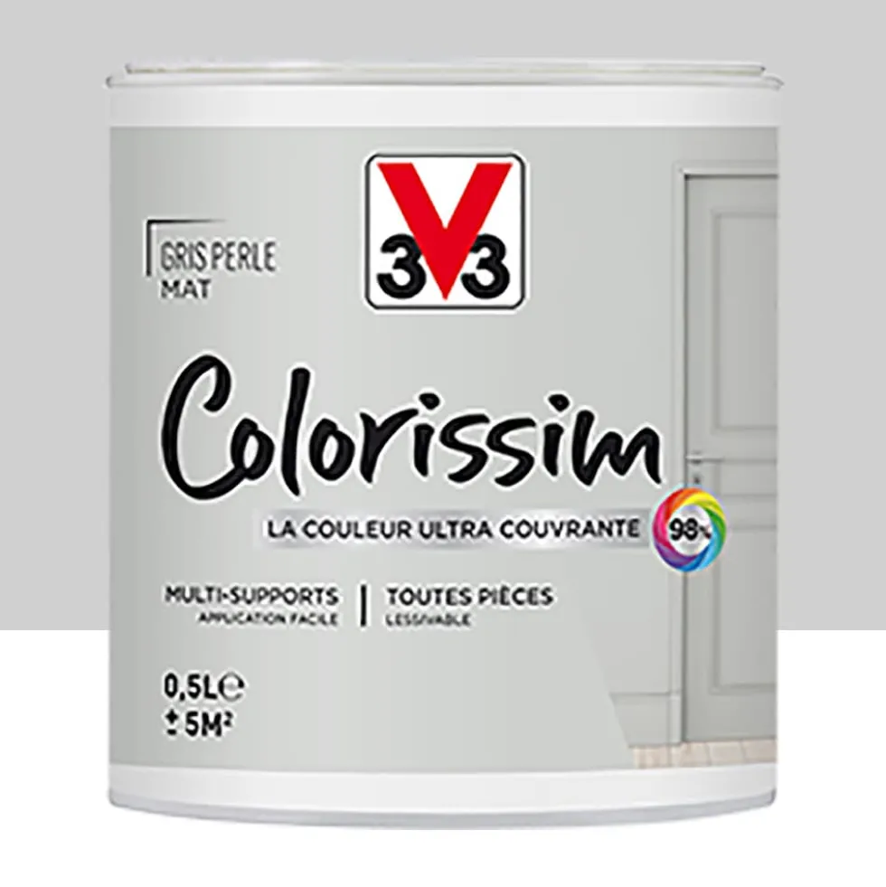 Peinture Multi-supports V33 Colorissim Mat Gris perle