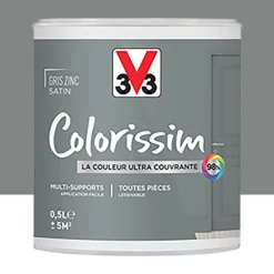Peinture Multi-supports V33 Colorissim Satin Gris Zinc