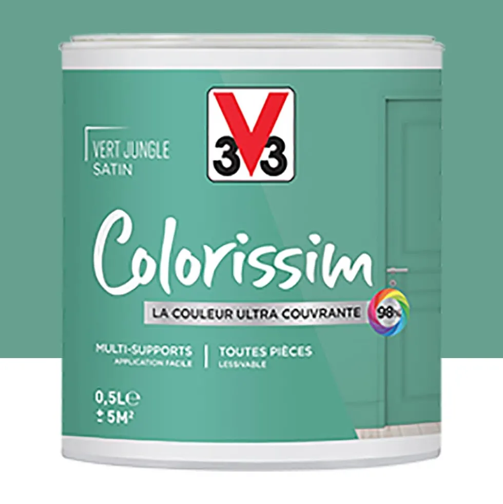Peinture Multi-supports V33 Colorissim Satin Vert jungle
