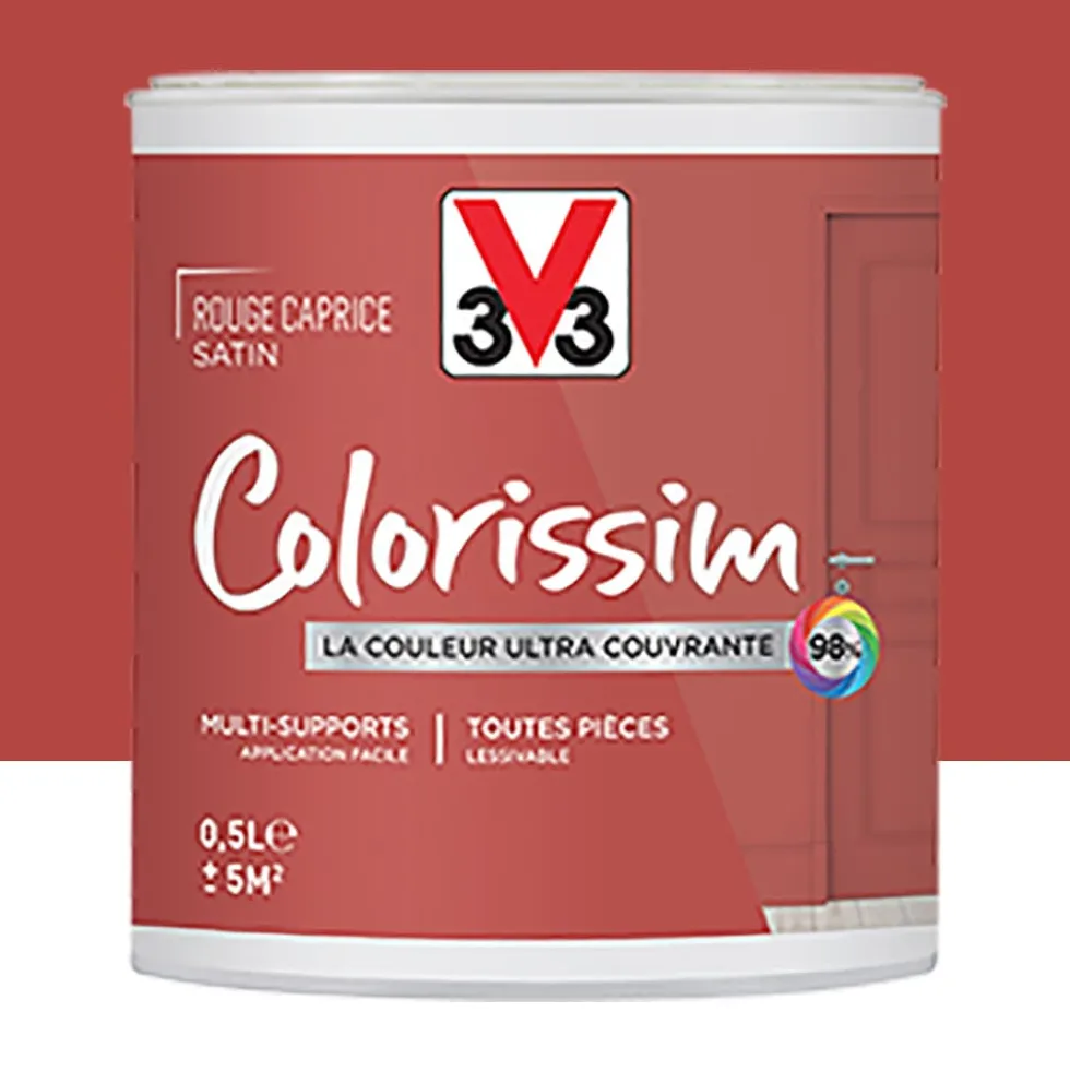 Peinture Multi-supports V33 Colorissim Satin Rouge caprice