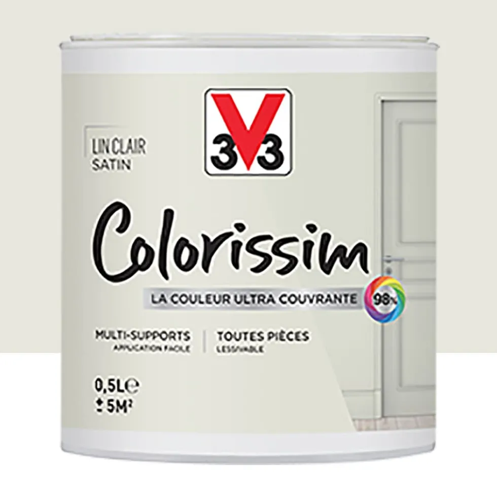Peinture Multi-supports V33 Colorissim Satin Lin clair