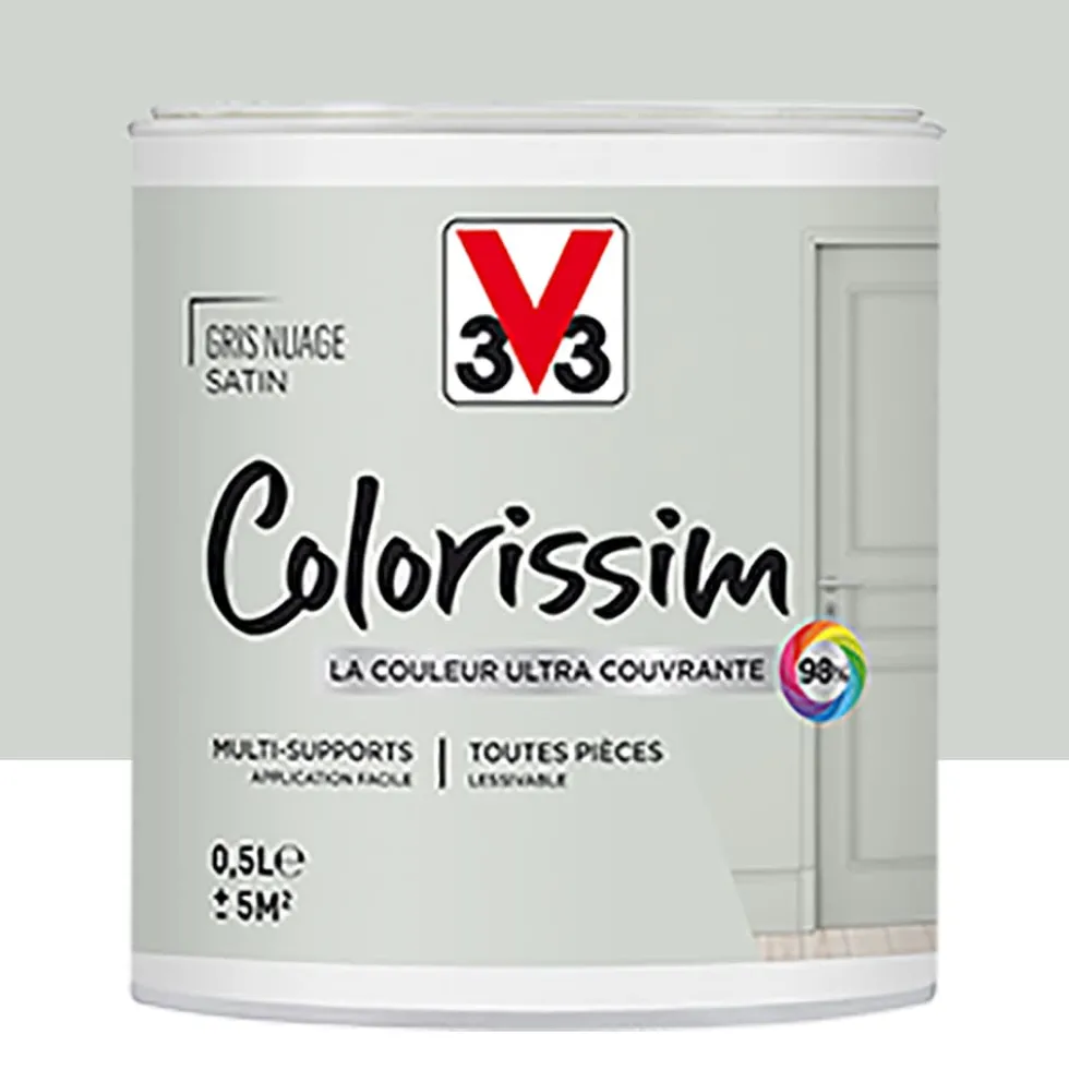 Peinture Multi-supports V33 Colorissim Satin Gris nuage