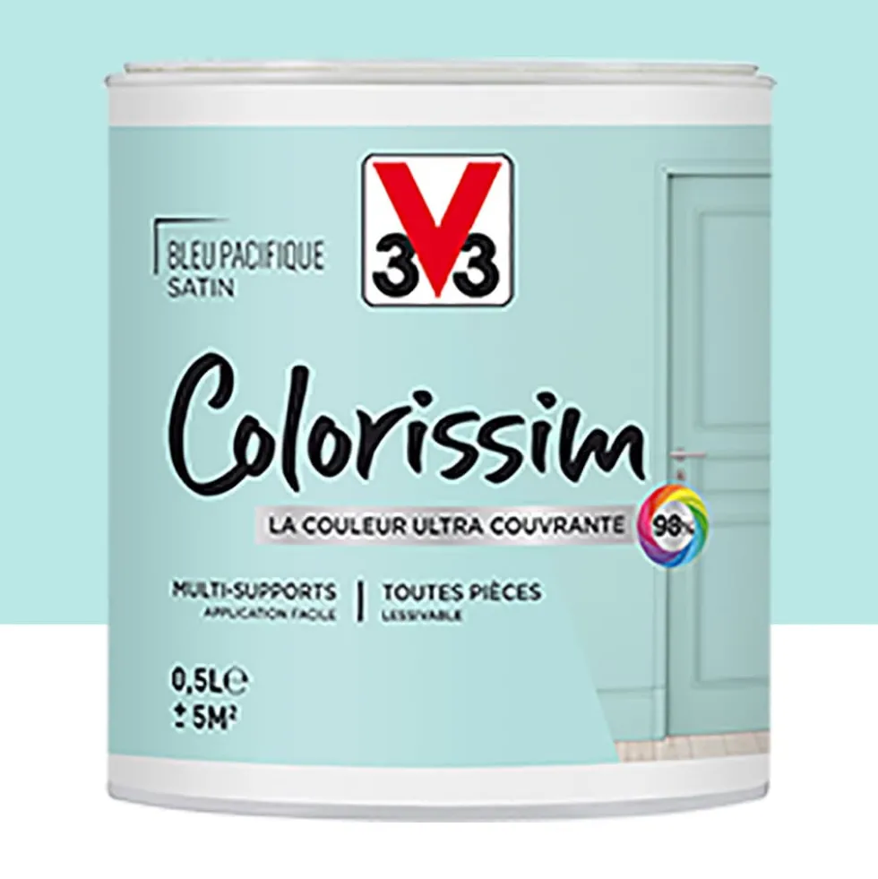 Peinture Multi-supports V33 Colorissim Satin Bleu Pacifique