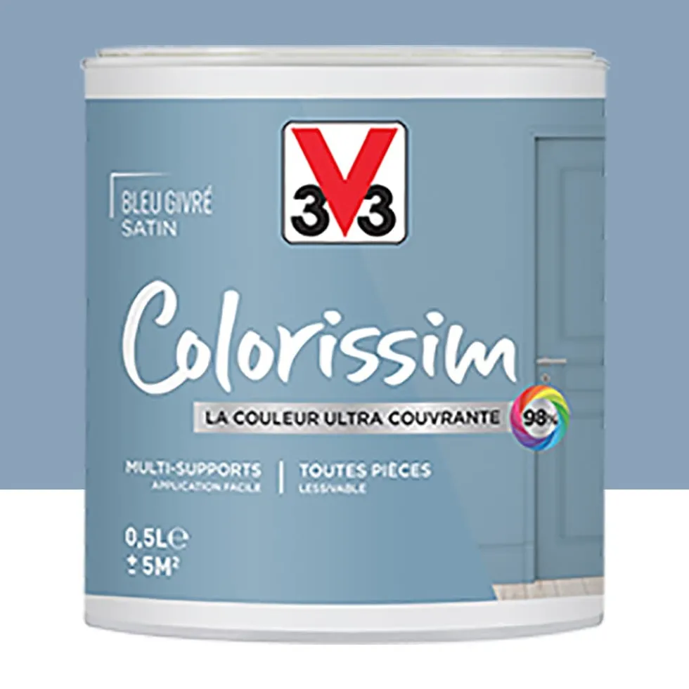 Peinture Multi-supports V33 Colorissim Satin Bleu givré