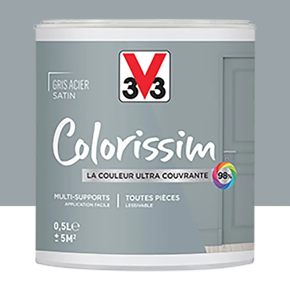 Peinture Multi-supports V33 Colorissim Satin Gris Acier