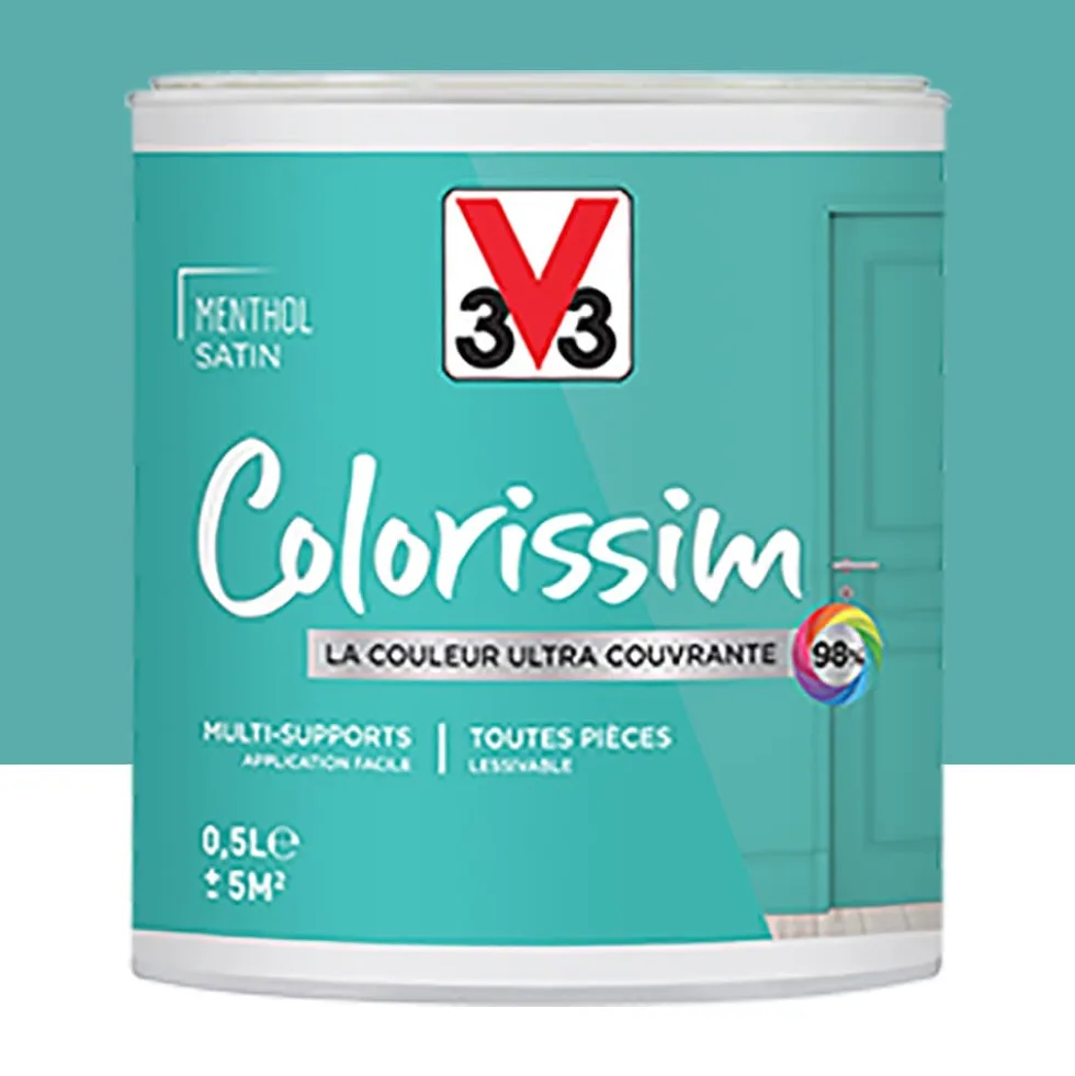 Peinture Multi-supports V33 Colorissim Satin Menthol