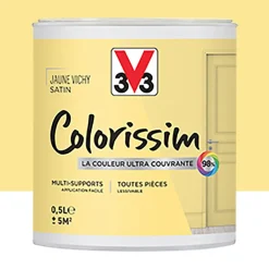 Peinture Multi-supports V33 Colorissim Satin Jaune Vichy