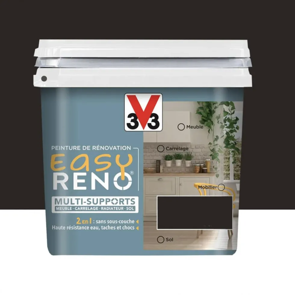Peinture Multi-Supports V33 Easy Réno Noir graphite
