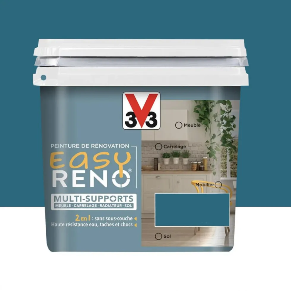Peinture Multi-Supports V33 Easy Réno Bleu batik