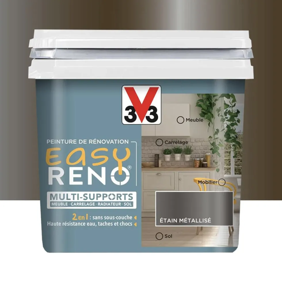 Peinture Multi-Supports V33 Easy Réno Etain