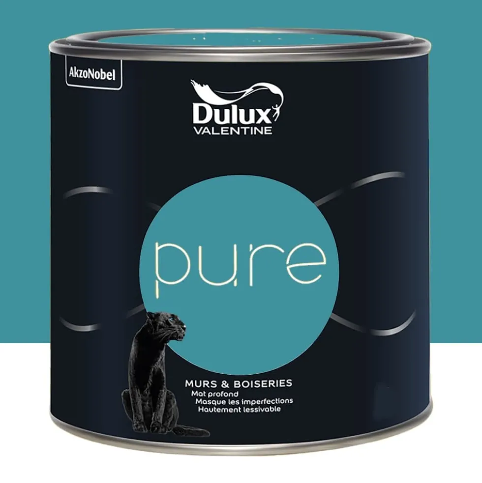Peinture murs & boiseries Dulux Valentine Pure Turquoise