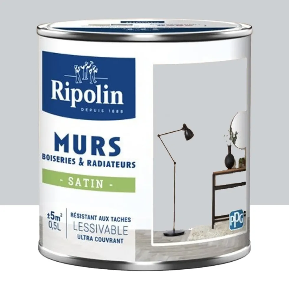 Peinture Murs, Boiseries, Radiateurs RIPOLIN Satin Gris télescope