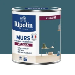 Peinture Murs, Boiseries, Radiateurs RIPOLIN Velours Bleu ainhoa