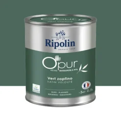 Peinture Murs, Boiseries, Radiateurs RIPOLIN OPur Satin velouté Vert zapfino NP