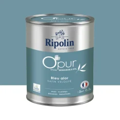 Peinture Murs, Boiseries, Radiateurs RIPOLIN OPur Satin velouté Bleu alor NP