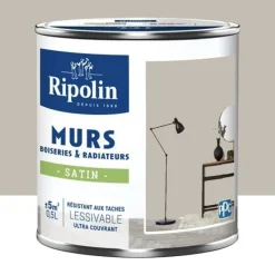 Peinture Murs, Boiseries, Radiateurs RIPOLIN Satin Beige pierre de lune