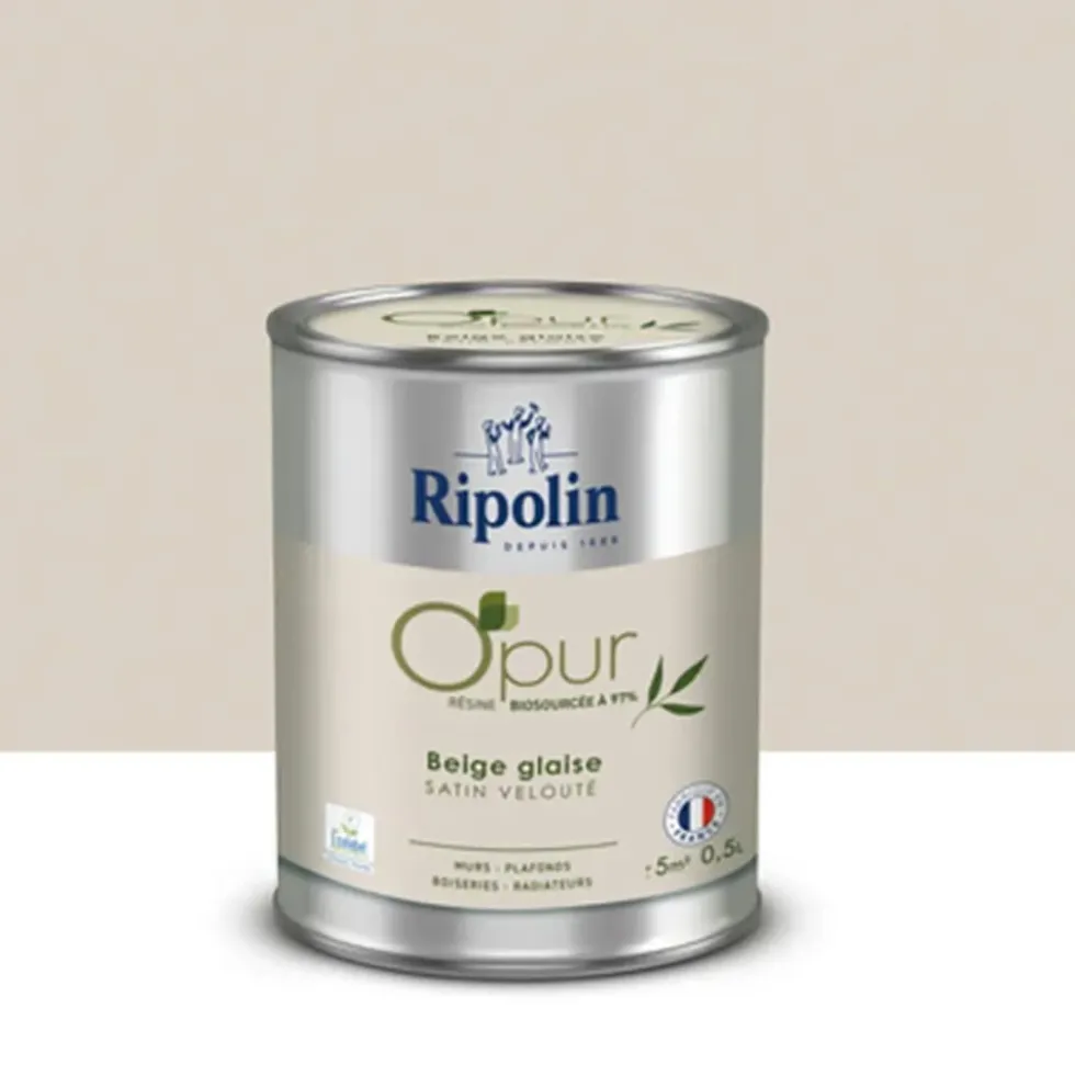 Peinture Murs, Boiseries, Radiateurs RIPOLIN OPur Satin velouté Beige glaise NP