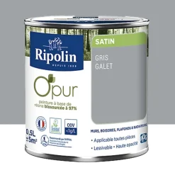 Peinture Murs, Boiseries, Radiateurs RIPOLIN OPur Satin Gris galet