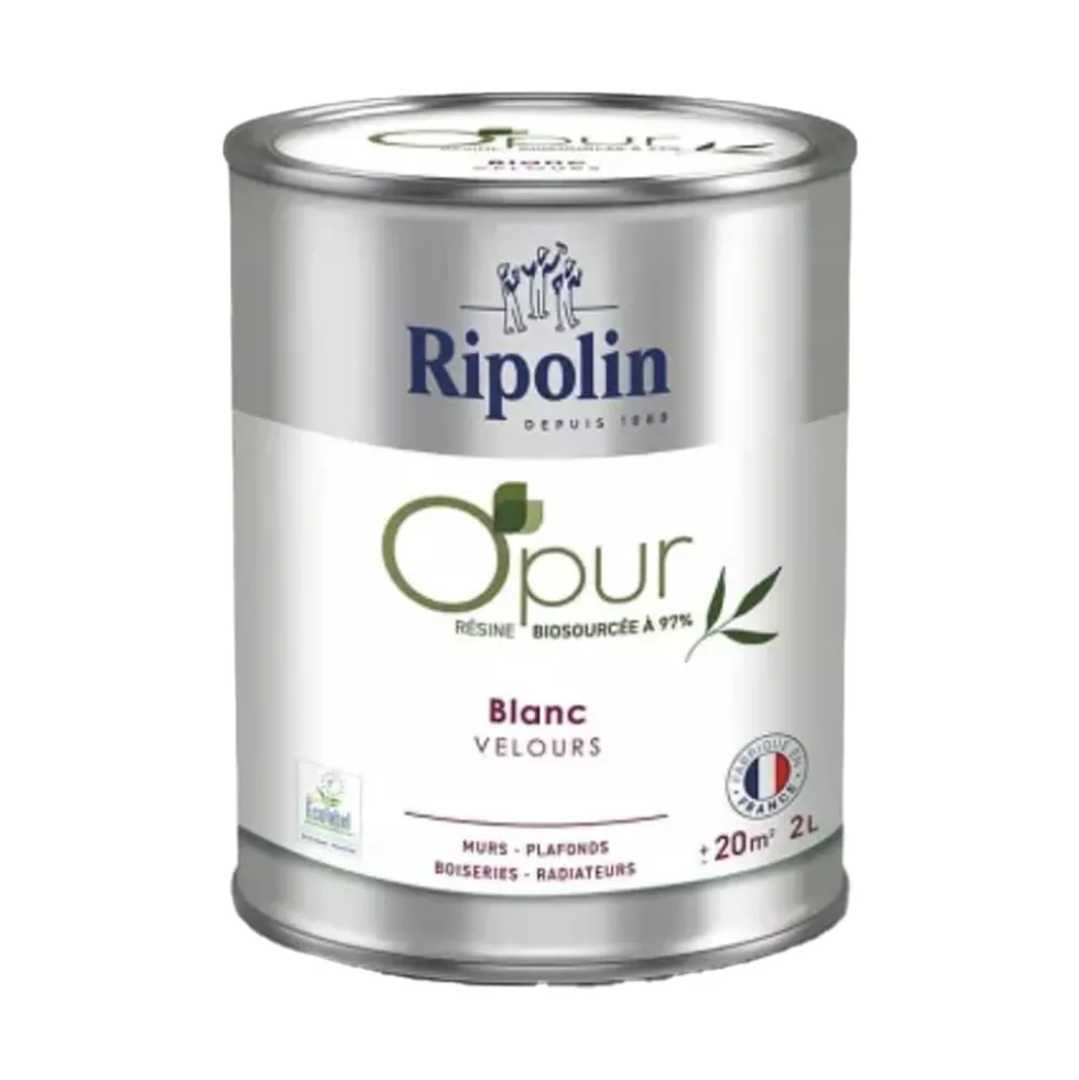 Peinture Murs, Boiseries, Radiateurs RIPOLIN OPur Velours Blanc NP