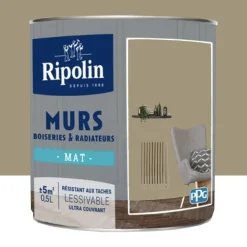 Peinture Murs, Boiseries, Radiateurs RIPOLIN Beige Peul Mat