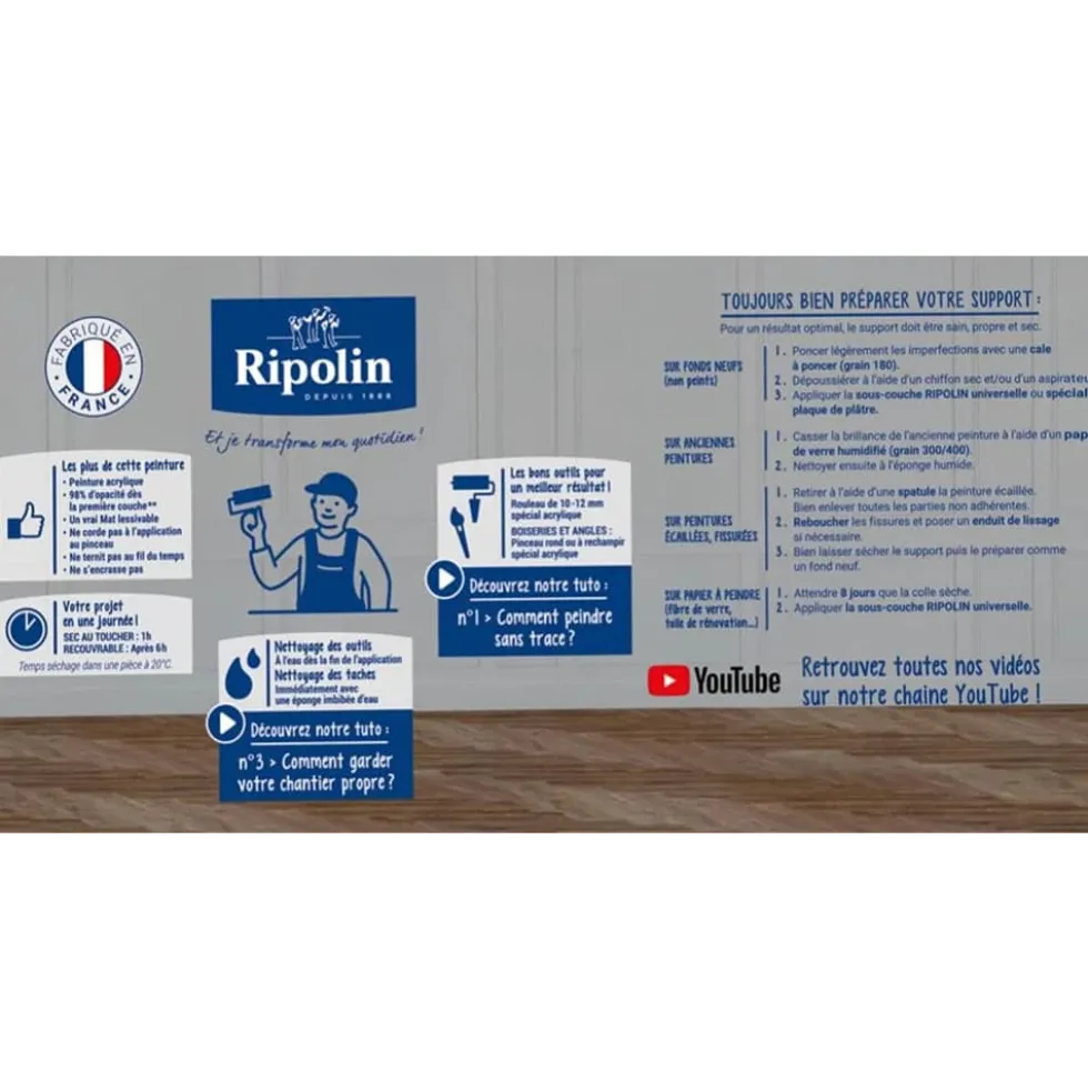 Peinture Murs, Boiseries, Radiateurs RIPOLIN Mat Ocre Guadeloupe