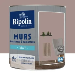 Peinture Murs, Boiseries, Radiateurs RIPOLIN Mat Brun Midi