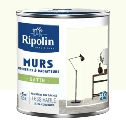 Peinture Murs, Boiseries, Radiateurs RIPOLIN Satin Blanc anzère