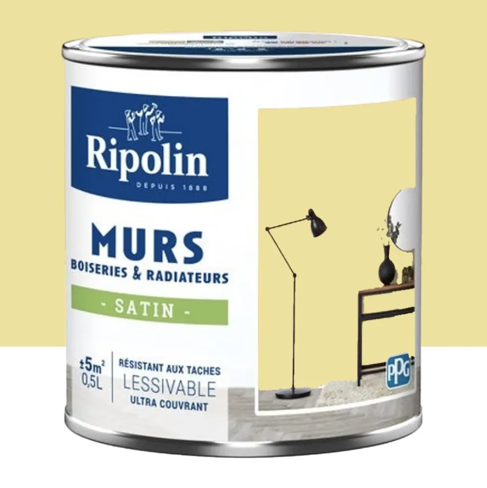 Peinture Murs, Boiseries, Radiateurs RIPOLIN Satin Jaune sinding
