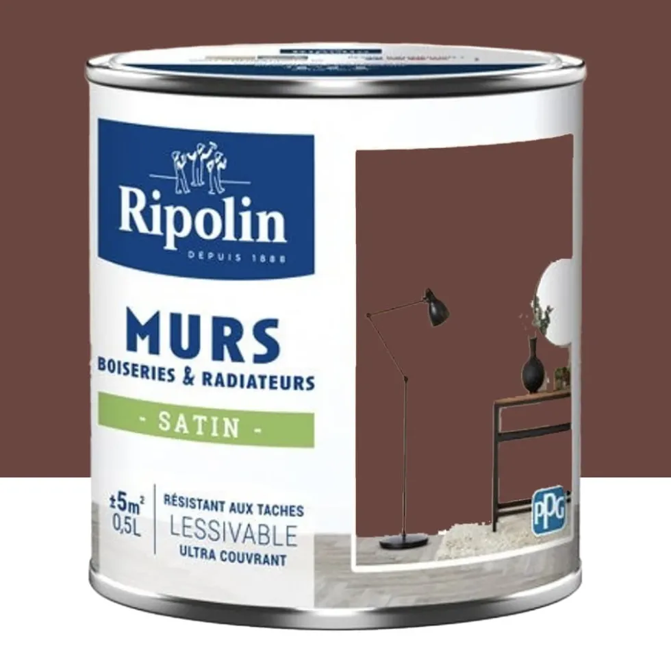 Peinture Murs, Boiseries, Radiateurs RIPOLIN Satin Rouge Bayonne