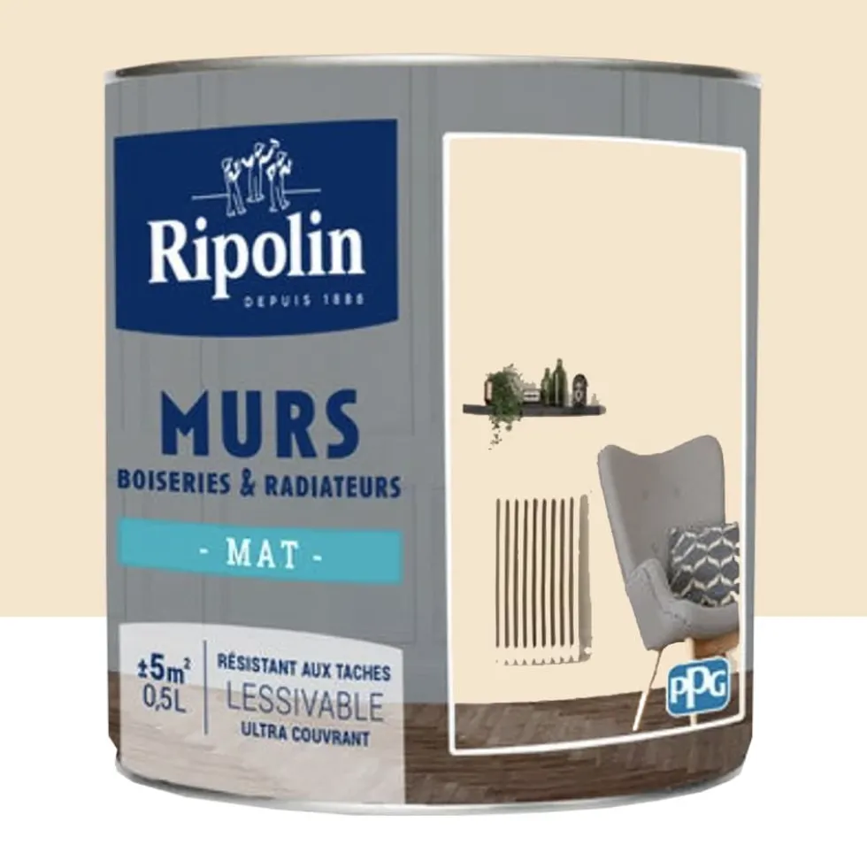 Peinture Murs, Boiseries, Radiateurs RIPOLIN Mat Beige pierre