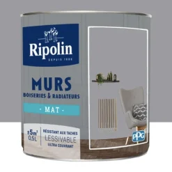 Peinture Murs, Boiseries, Radiateurs RIPOLIN Mat Gris Dauphin