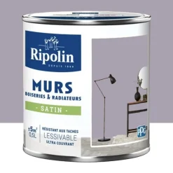 Peinture Murs, Boiseries, Radiateurs RIPOLIN Satin Gris lyre