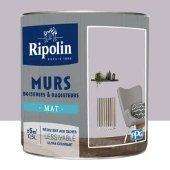 Peinture Murs, Boiseries, Radiateurs RIPOLIN Mat Mauve Carex