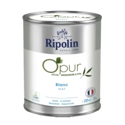 Peinture Murs, Boiseries, Radiateurs RIPOLIN OPur Mat Blanc NP