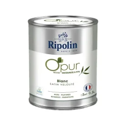 Peinture Murs, Boiseries, Radiateurs RIPOLIN OPur Satin velouté Blanc NP
