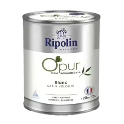 Peinture Murs, Boiseries, Radiateurs RIPOLIN OPur Satin velouté Blanc NP