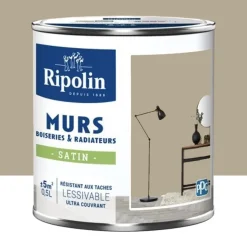 Peinture Murs, Boiseries, Radiateurs RIPOLIN Satin Beige cachemire