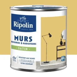 Peinture Murs, Boiseries, Radiateurs RIPOLIN Satin Jaune peske