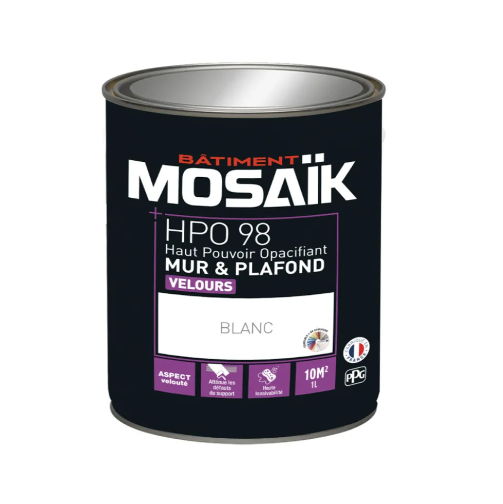 Peinture Murs & Plafonds MOSAÏK HPO 98 Blanc velours