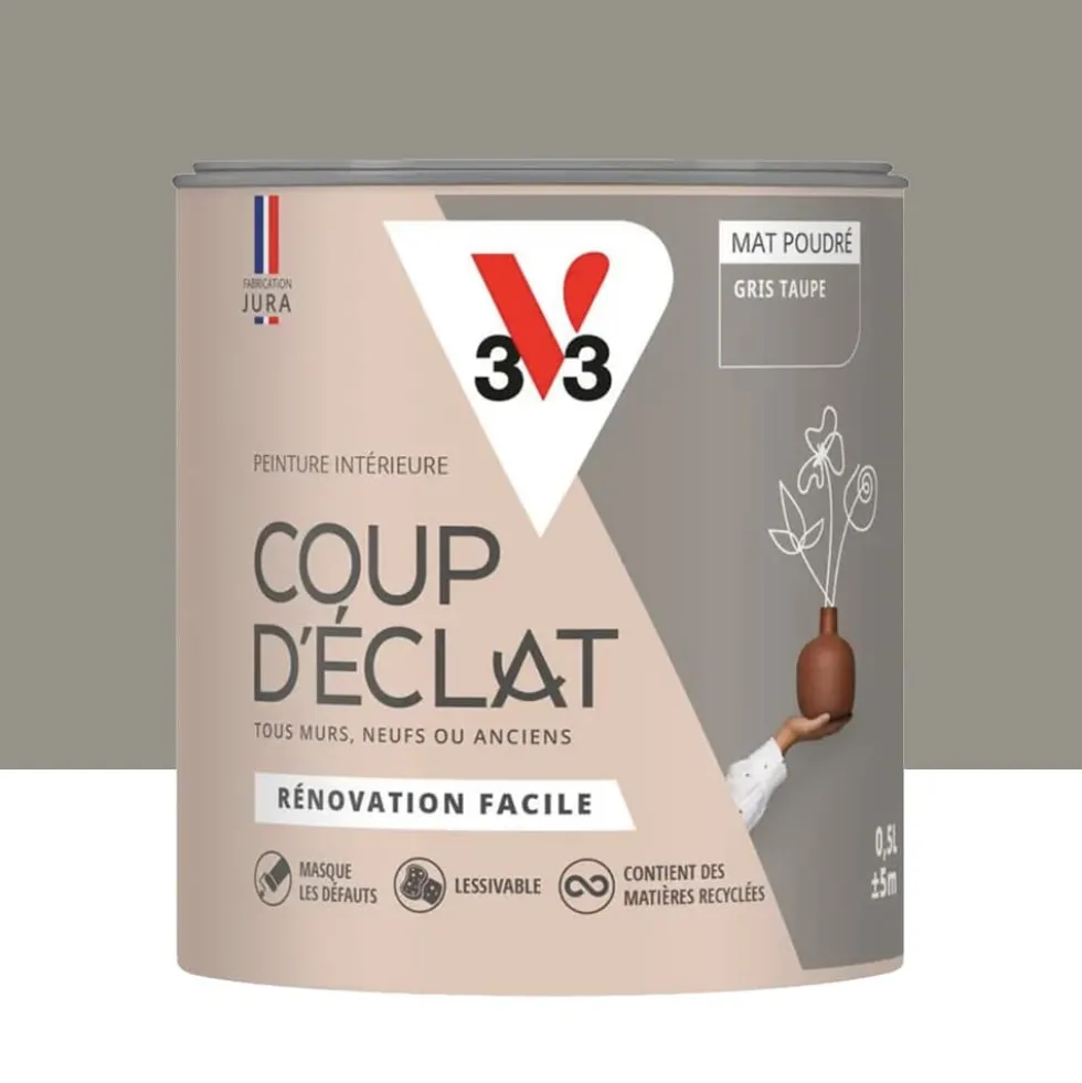 Peinture murs & plafonds V33 Coup d'éclat Gris taupe