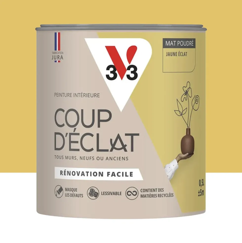 Peinture murs & plafonds V33 Coup d'éclat Jaune éclat