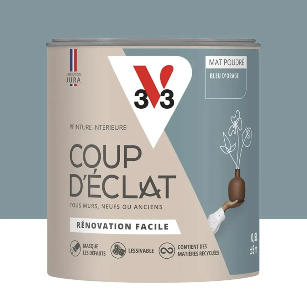Peinture murs & plafonds V33 Coup d'éclat Bleu d'orage