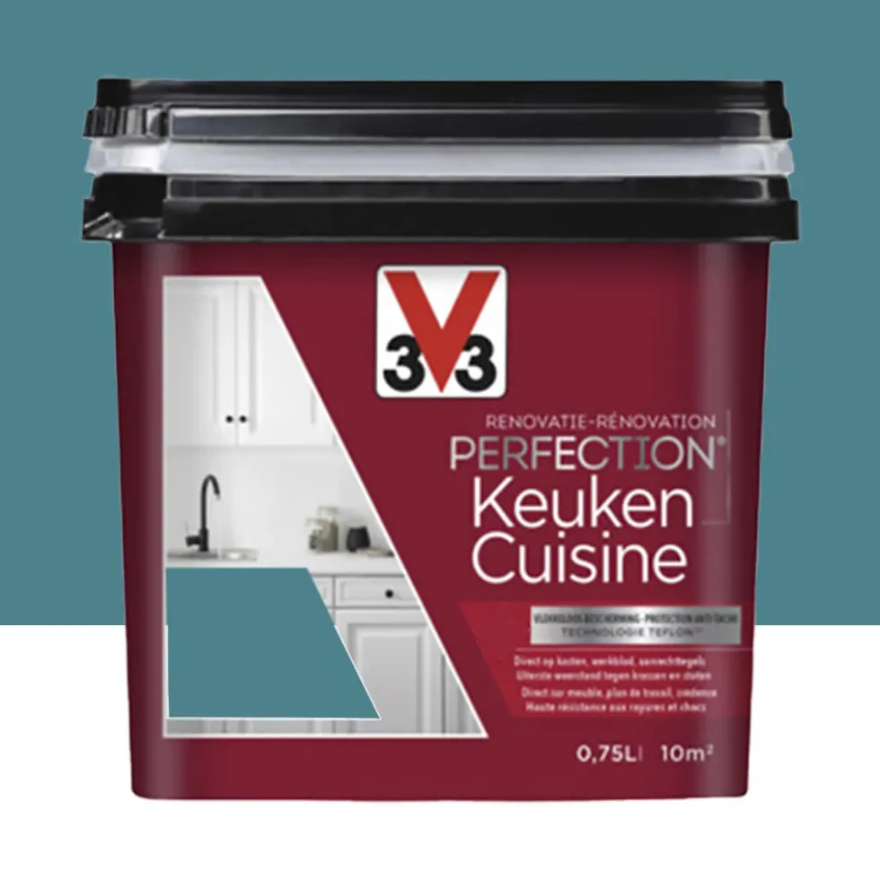 Peinture Rénovation Perfection Cuisine V33 Bleu lagon