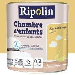 Peinture satinée RIPOLIN Chambre d'enfants Jaune mimosa